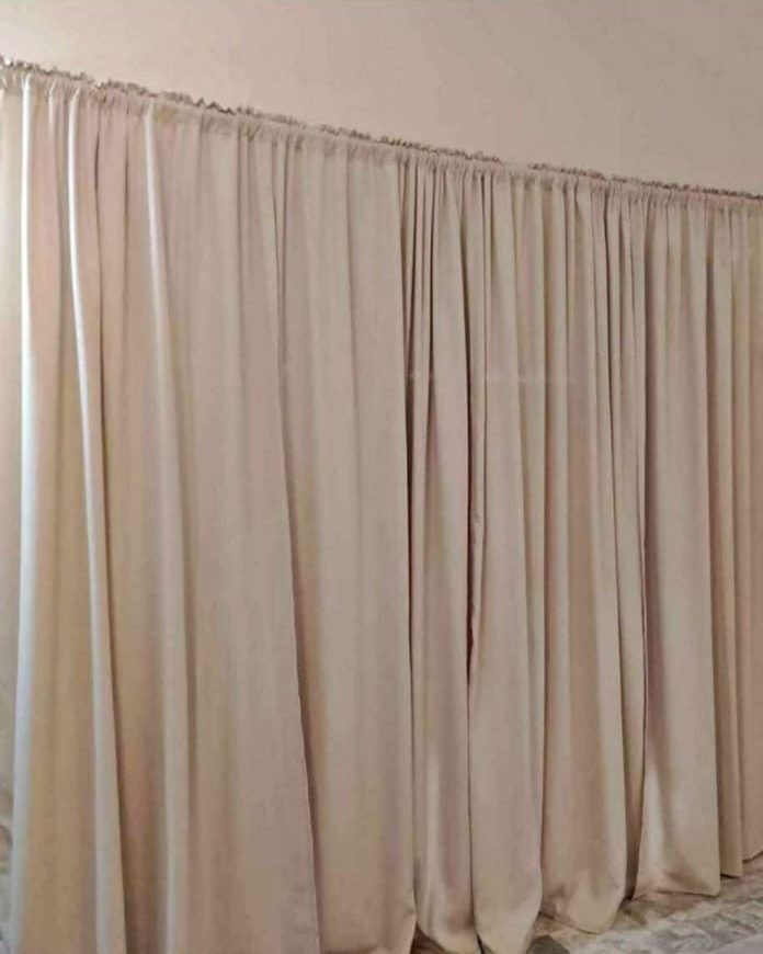Beige cotton duck curtains, photo 1