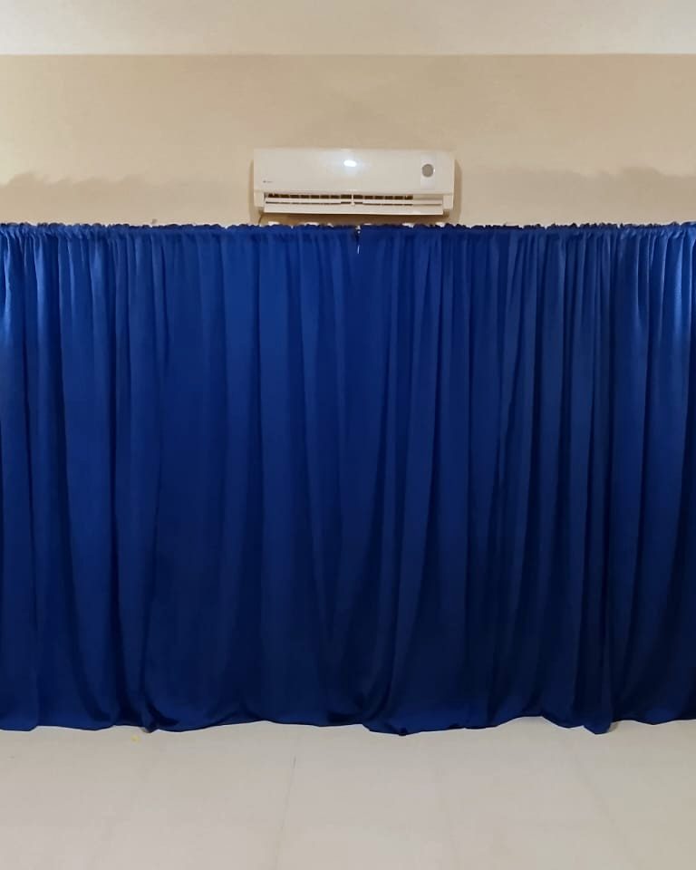 Blue cotton duck curtains, photo 1