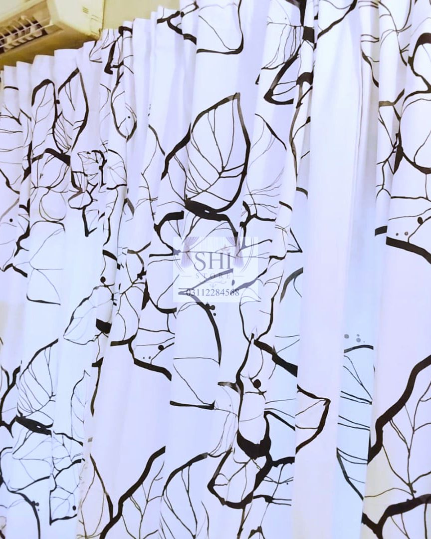 Leaf print cotton duck curtains, photo 2