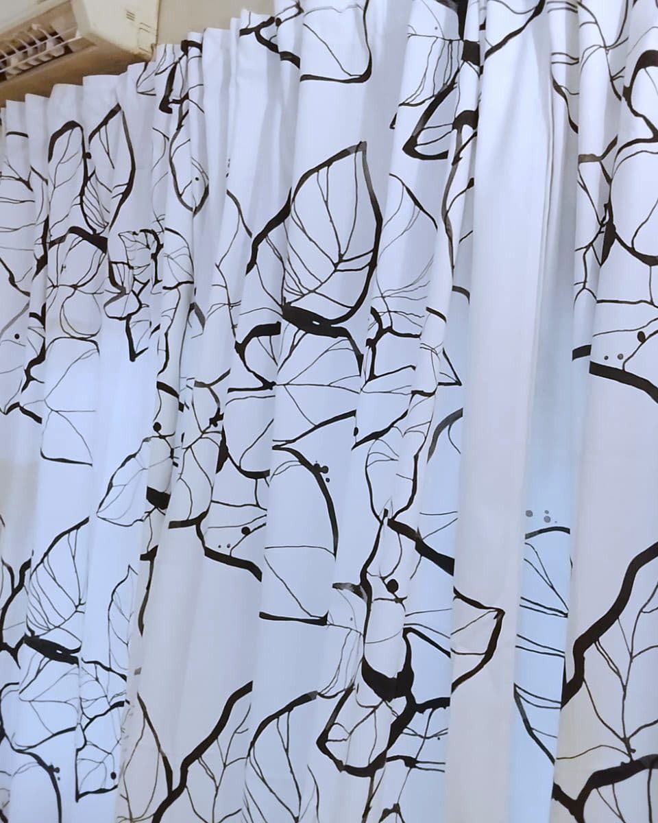 Leaf print cotton duck curtains, photo 3