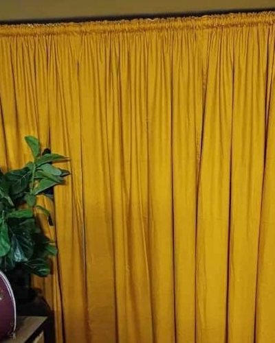 Mustard cotton duck curtains, photo 1